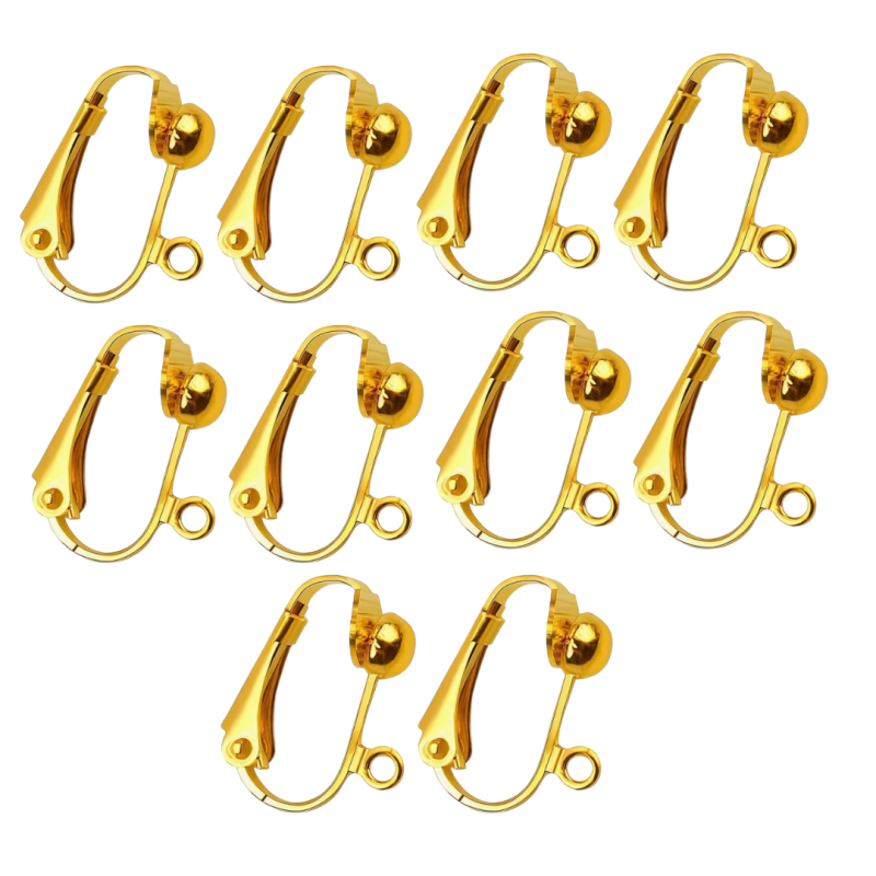 10 Klem oorbellen  goudkleurig