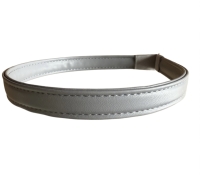 Haarband leer licht grijs 1.5 cm