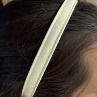 Haarband leer Off White  1.5 cm