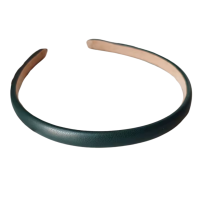 Haarband leer dennegroen 1 cm