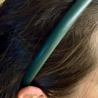 Haarband leer dennegroen 1 cm