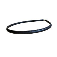 Haarband leer zwart smal 4 mm goudkleur