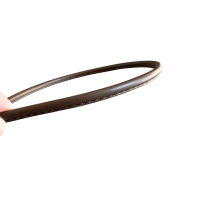 Haarband leer donkerbruin 4 mm goudkleur