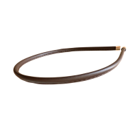 Haarband leer donkerbruin 4 mm goudkleur