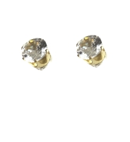 Magneet oorbellen goudkleurig strass 1 cm