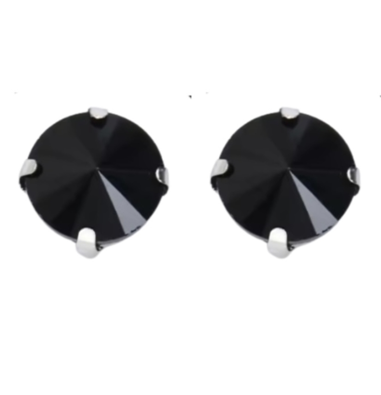 Magneet oorbellen zwart 8 mm