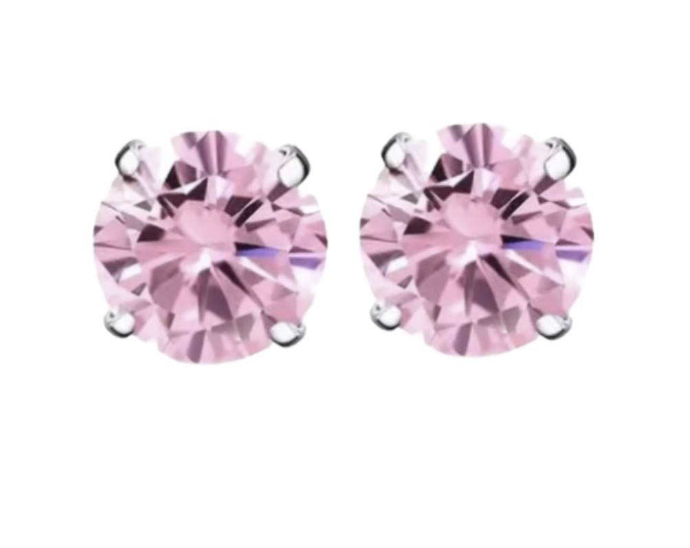 Magneet oorbellen licht roze 8 mm