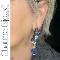 Oorbellen Blauw Ariana zilverkleur