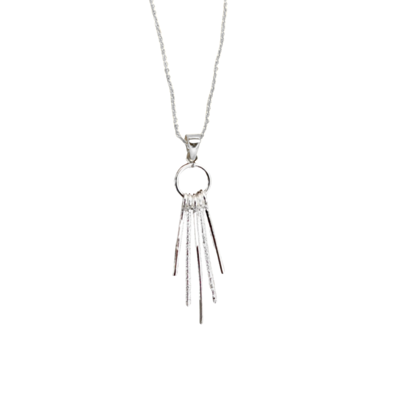 Zilveren ketting Celaya zilverkleur staafjes