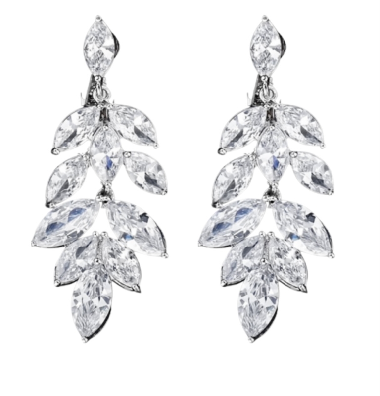 Clip oorbellen luxe  zilverkleur zirkonia