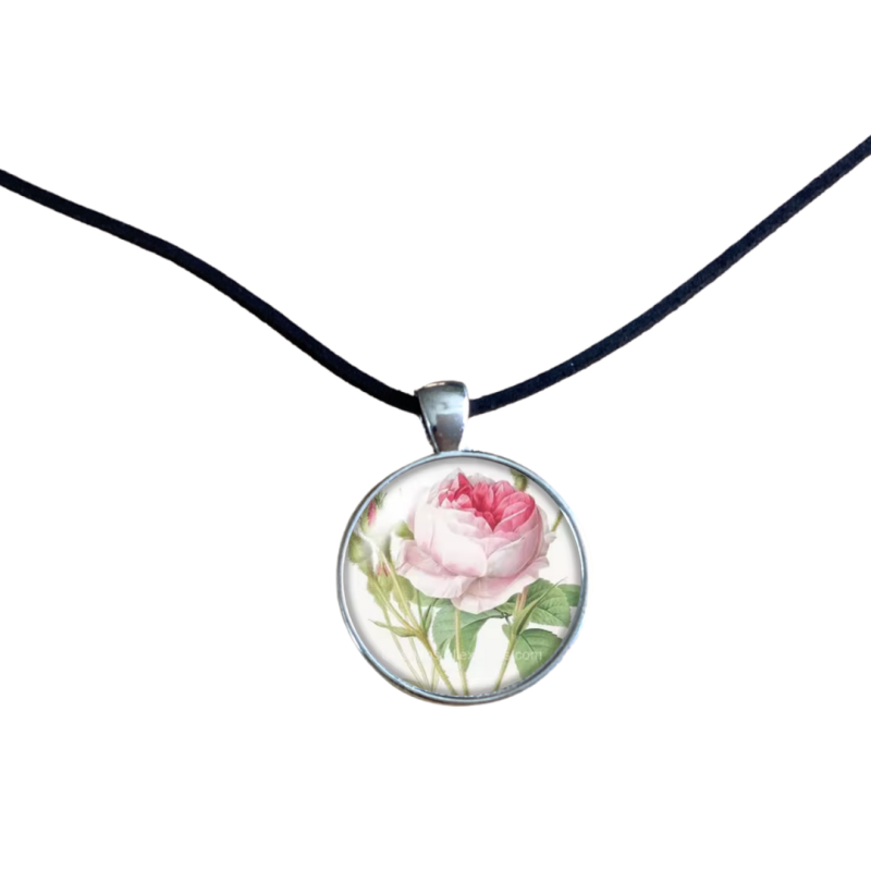 Ketting Florence roze pioenroos 2.5 cm verstelbaar
