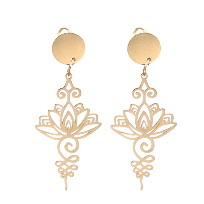 Clip oorbellen Lotus goudkleurig