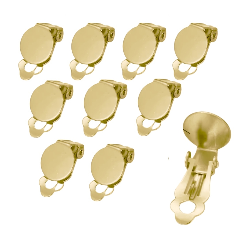 10 clips  goudkleurig 15 mm