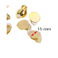 10 clips  goudkleurig 15 mm