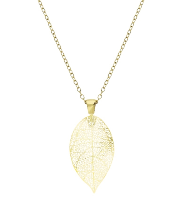 Ketting filigraan boomblad goudkleurig