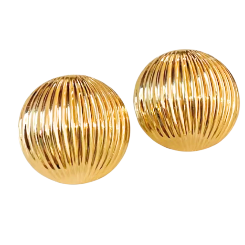 Clip oorbellen  goudkleurig ribbel 2.3 cm