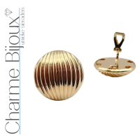 Clip oorbellen  goudkleurig ribbel 2.3 cm