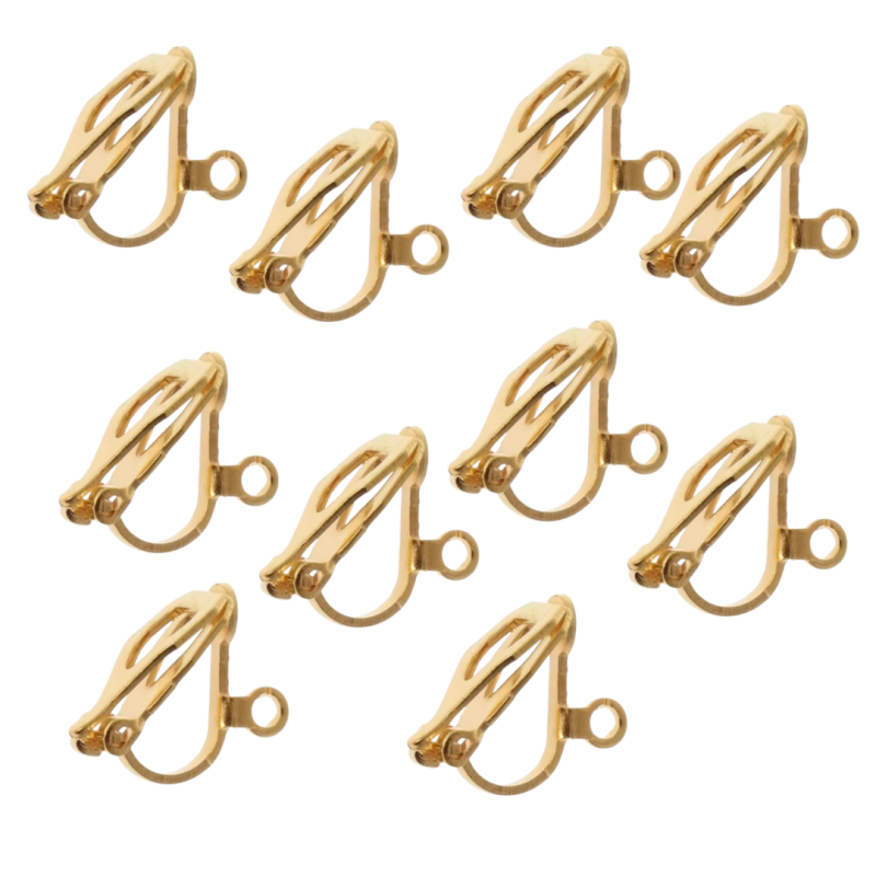 10 Clip oorbellen met oogje goudkleur