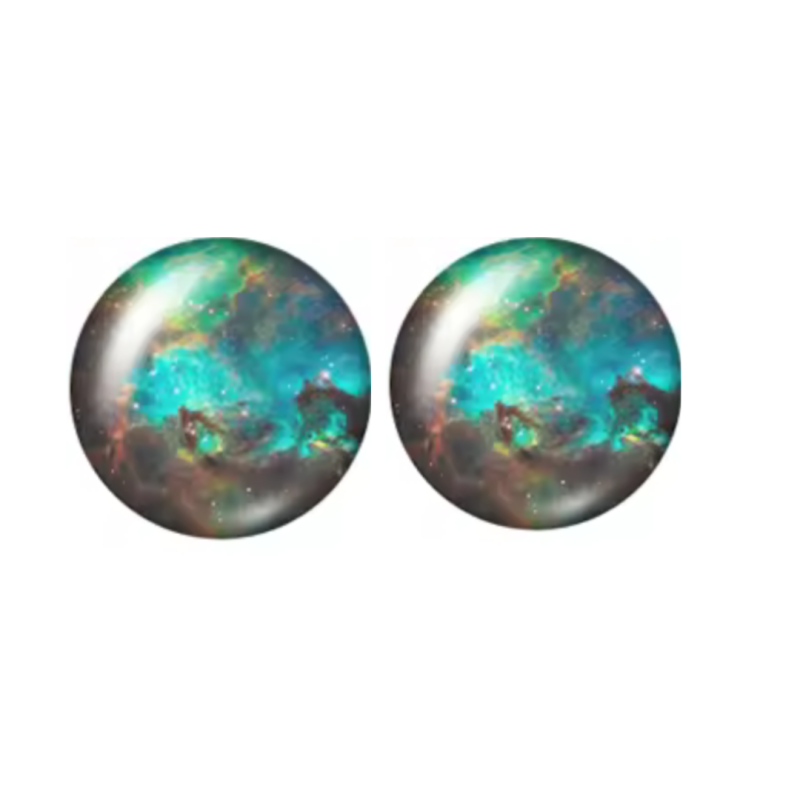 Clip oorbellen groen bruin 2 cm Clip oorbellen groen bruin 2 cm