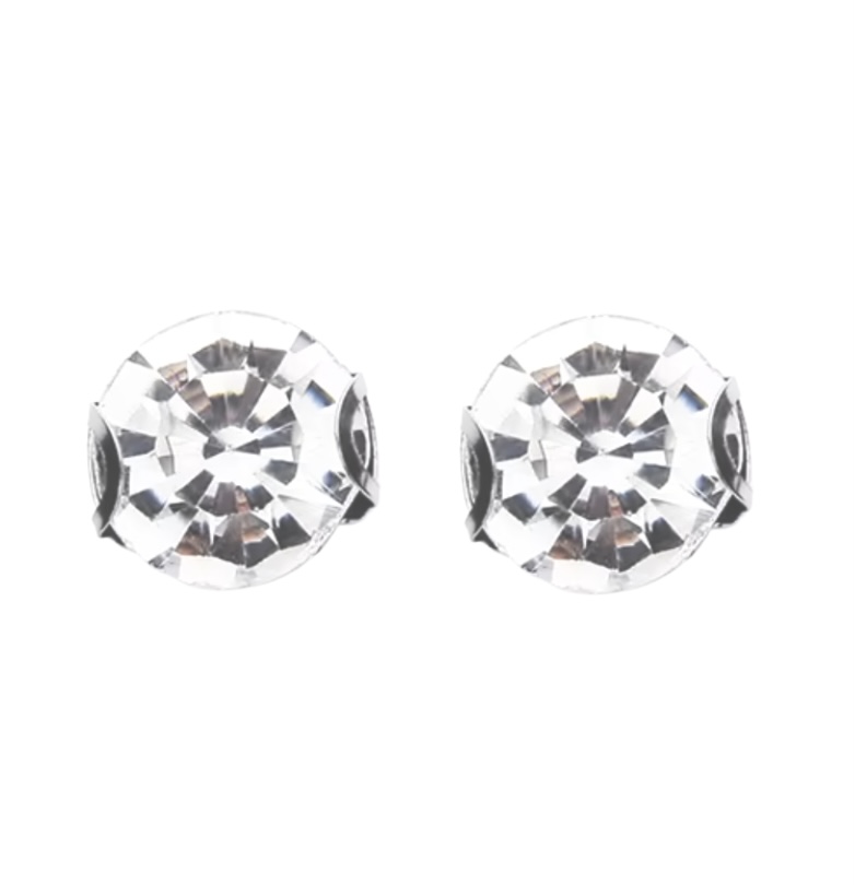 Magneet oorbellen 10 mm  zilverkleur