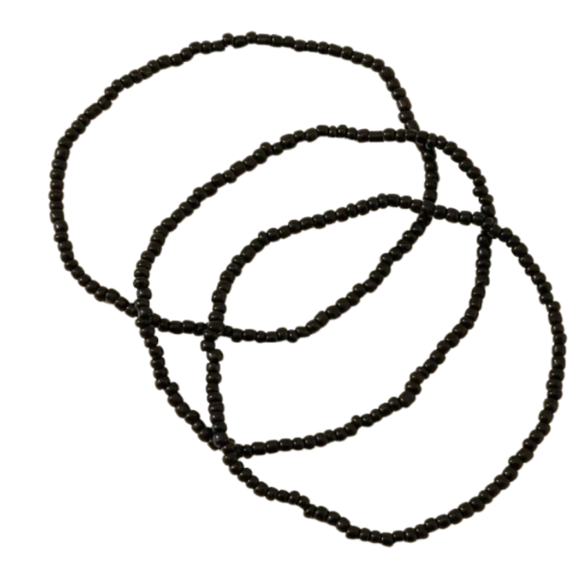 3 enkelbandje zwarte kraal 20 cm