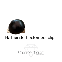 Clip oorbellen zwart hout Olivia