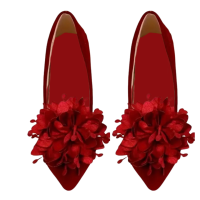 Schoenclips Rood bloem