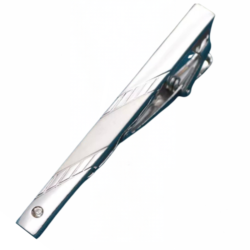 Dasspeld rvs zirkonia zilverkleur