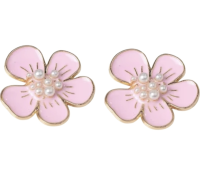 Clip oorbellen Malin  parel bloem 3 cm