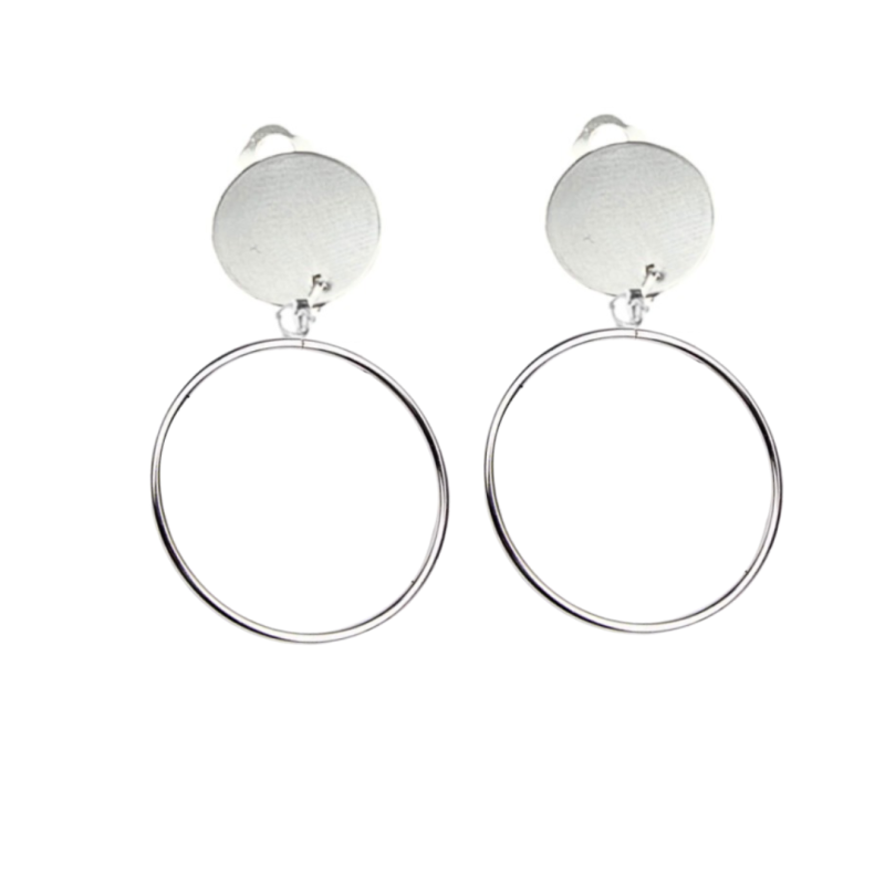 Clip oorbellen zilverkleur oorringen 3 cm