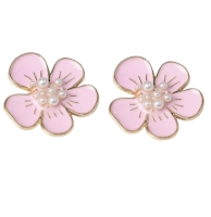 Schoenclips Malin roze wit en zwart