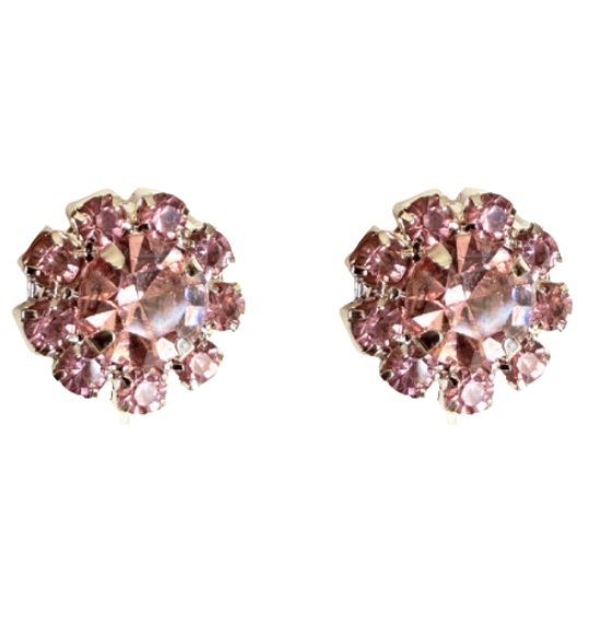 Magneet oorbellen roze goudkleur 10 mm