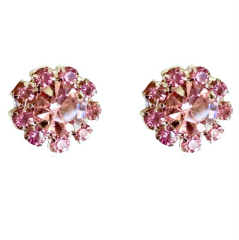 Magneet oorbellen roze zilverkleur 10 mm