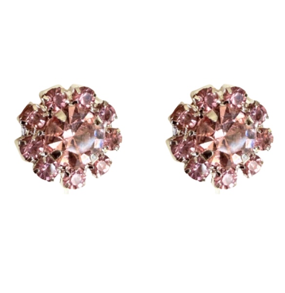 Magneet oorbellen roze zilverkleur 10 mm
