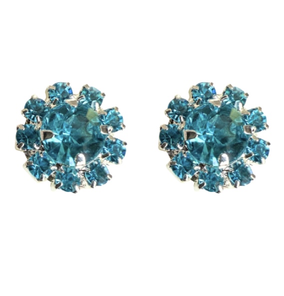 Magneet oorbellen Aqua blauw 10 mm