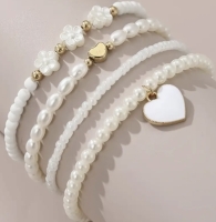 Armband wit set plus size hart