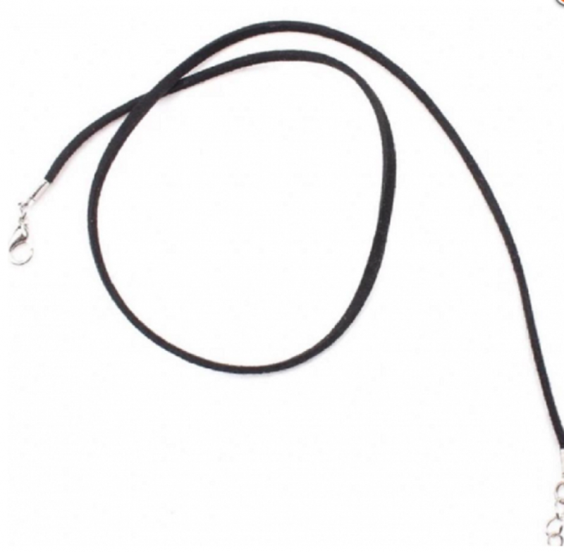 Ketting Zwart suede 45-80 cm