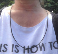 Ketting Zwart suede 45-80 cm