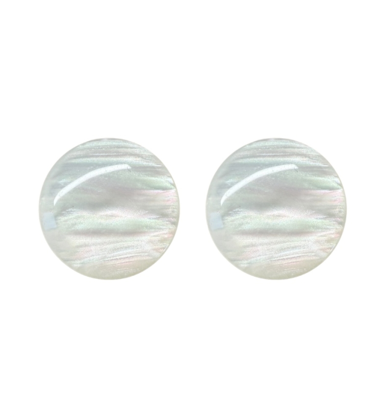 Clip oorbellen opaal streep wit 20-25 mm
