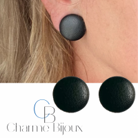 Clip Oorbellen Altos Leer  2 cm