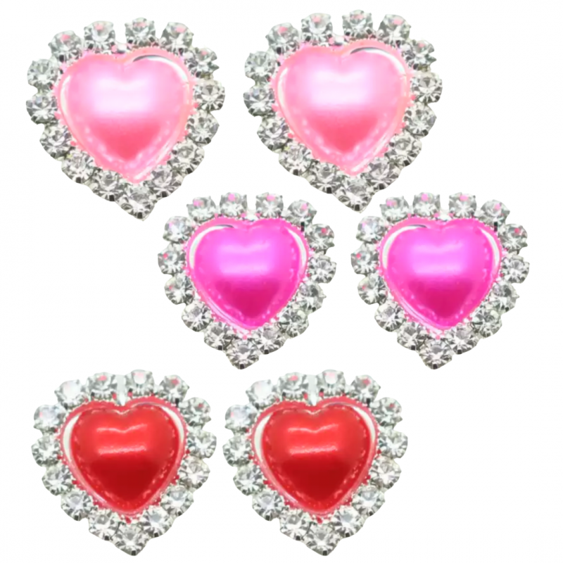 3 Paar Clip Oorbellen Hartjes