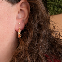 Oorbellen met rozen Goudkleur pastel