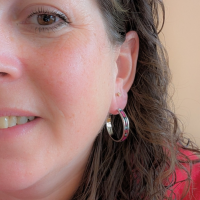 Oorbellen verzilverd met bloemmotief