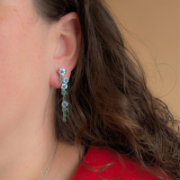 Oorbellen blauwe bloemetjes