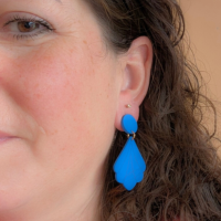 Oorbellen waaier blauw