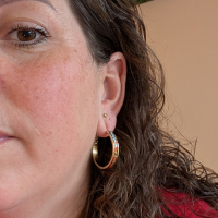 Oorbellen verguld goud kleurrijke bloemen