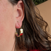 Oorbellen colorfull inside goudkleur