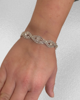 Strass armband Plus size zilverkleur 21-27 cm