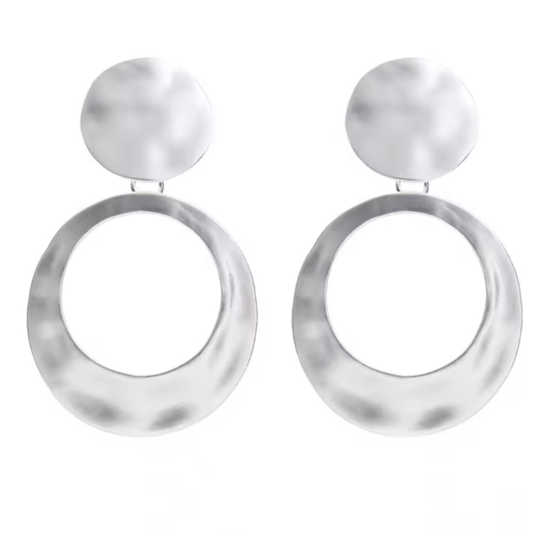 Clip oorbellen zilverkleur mat 7 cm Clip oorbellen zilverkleur mat 7 cm