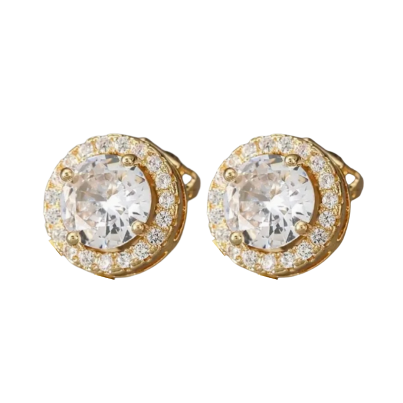 Clip oorbellen luxe goudkleurig zirkonia